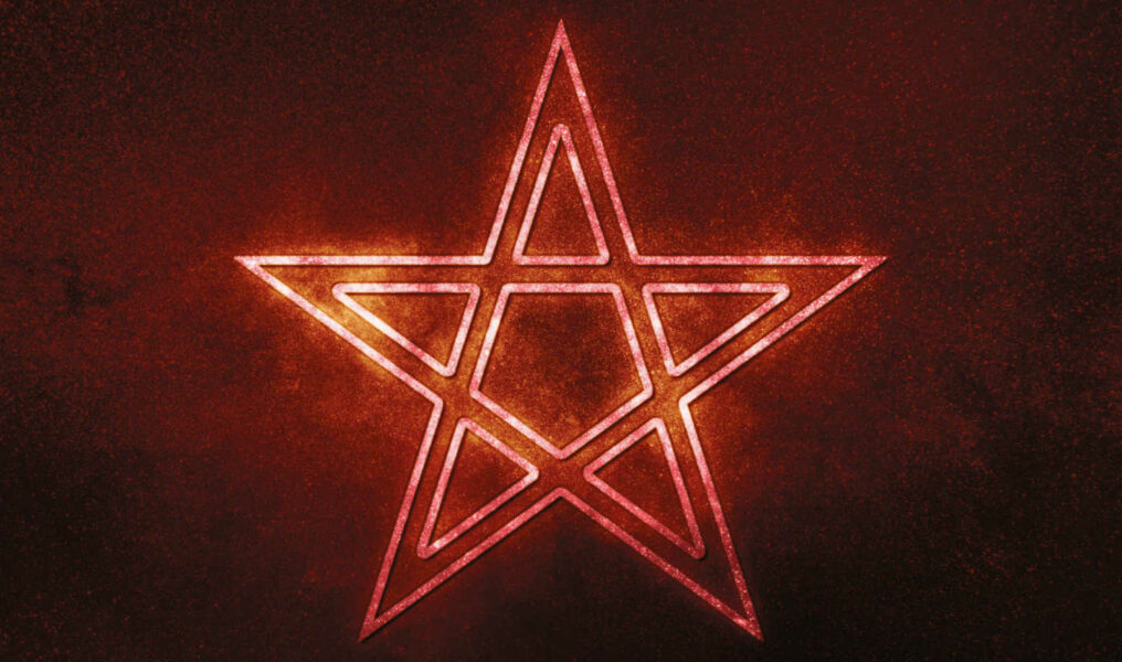 Pentagram Symbol, Five Pointed Star, Satanism,red Symbol, Space