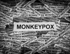 Strips Of Newspaper With The Word Monkeypox Typed On Them. Monke