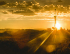 Fracking Drilling Rig at the Golden Hour